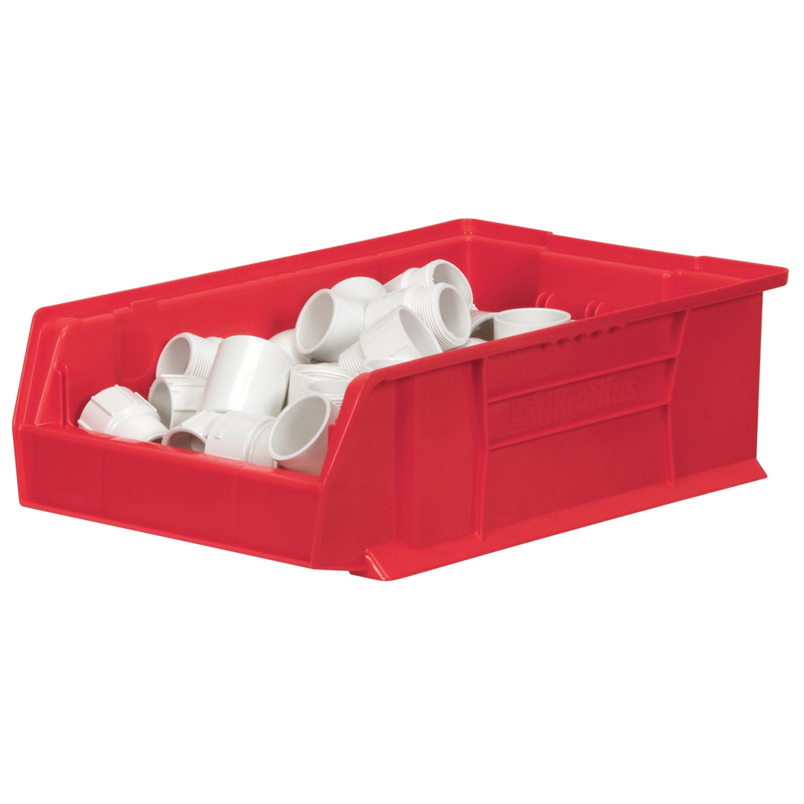 Akro-Mils 4 Pack AkroBins Plastic Storage Bins, Space-Saving Organizers, Red - VMInnovations