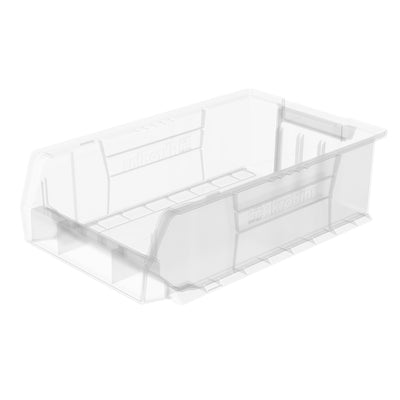 Akro-Mils 4 Pack AkroBins Plastic Storage Bins, Space-Saving Organizers, Clear