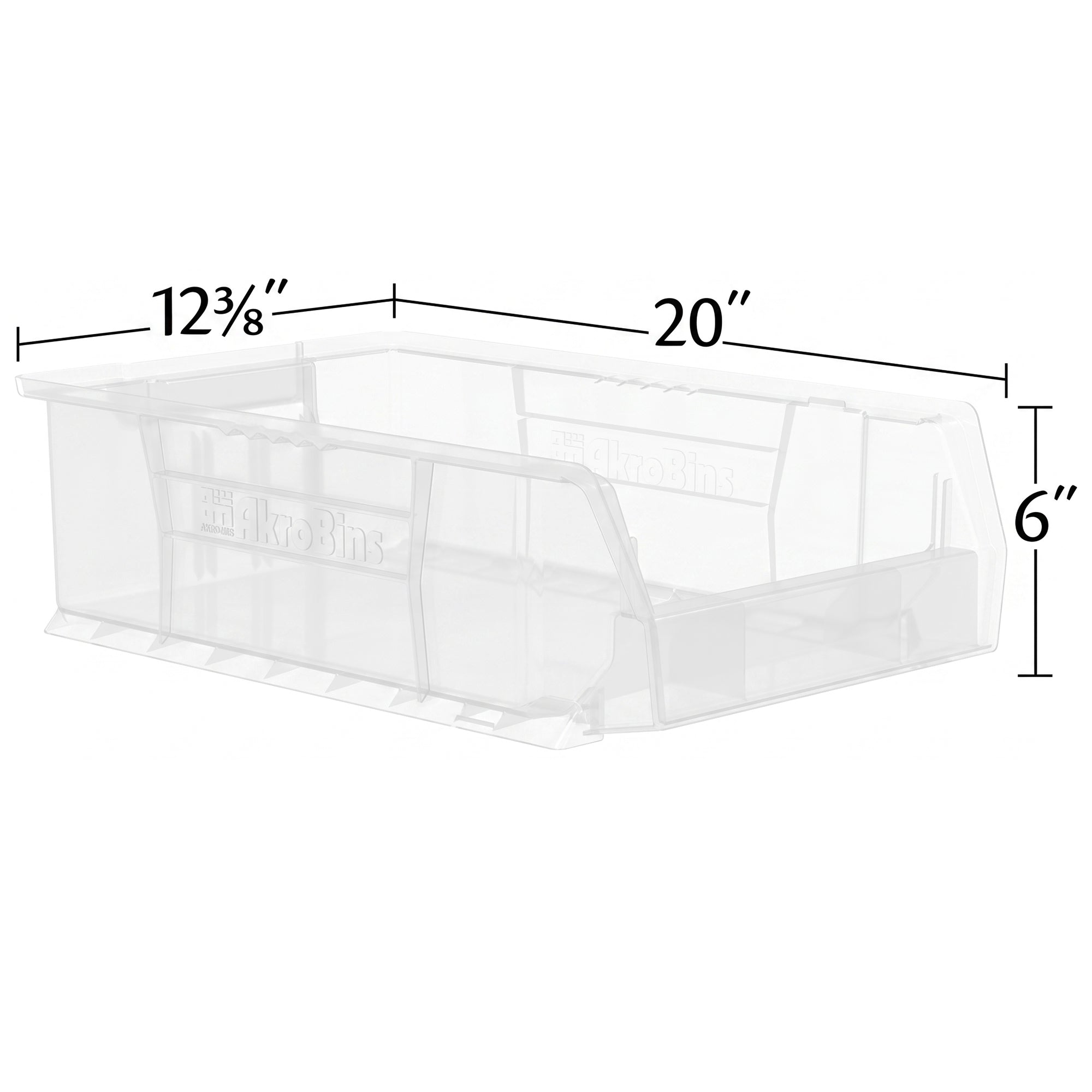 Akro-Mils 4 Pack AkroBins Plastic Storage Bins, Space-Saving Organizers, Clear