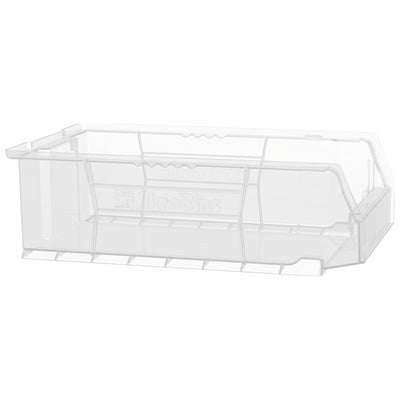 Akro-Mils 4 Pack AkroBins Plastic Storage Bins, Space-Saving Organizers, Clear