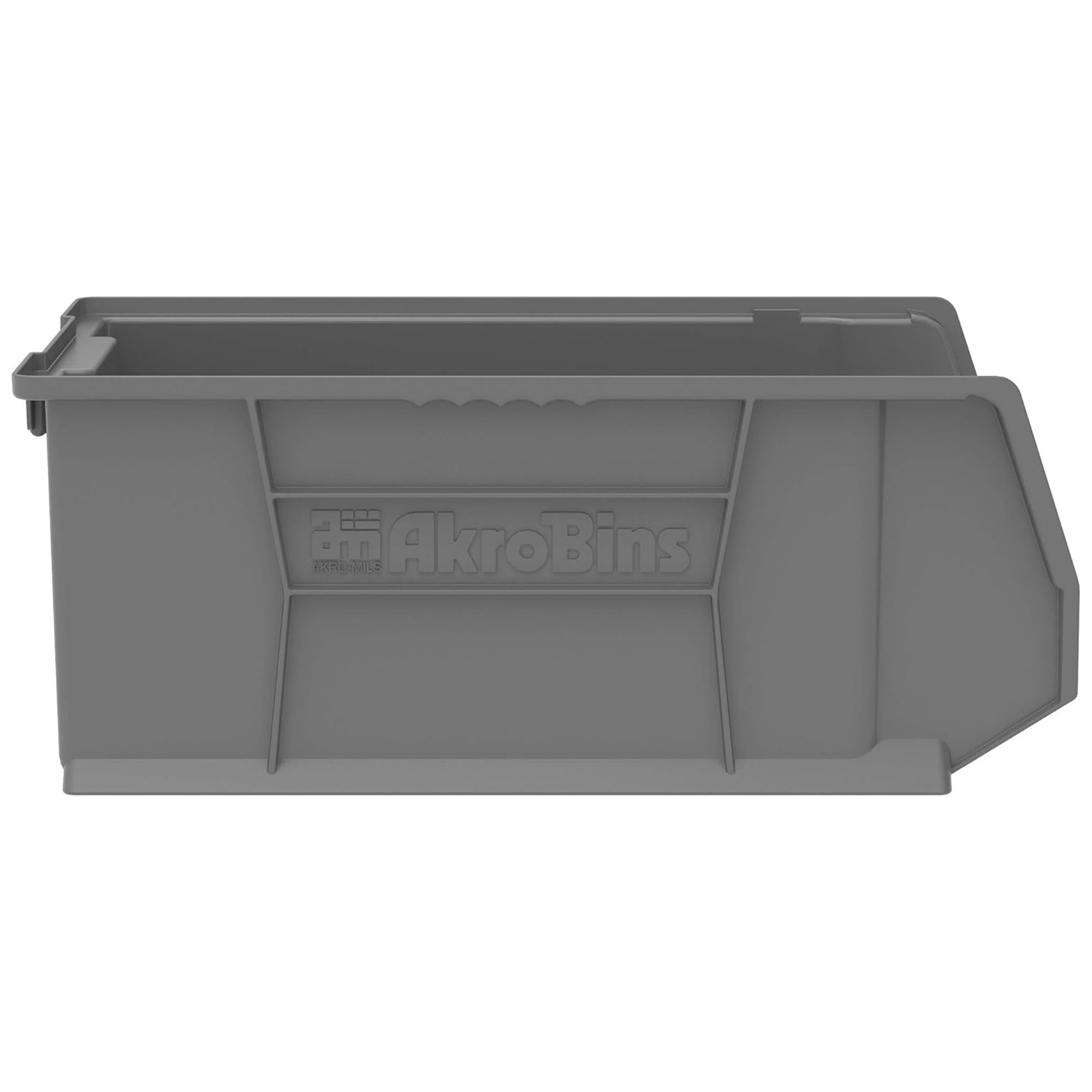 Akro-Mils 4 Pack Super-Size AkroBin Storage Bin, 20 x 12.375 x 8 Inch, Gray