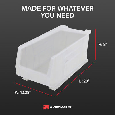 Akro-Mils 3 Pack AkroBins Plastic Storage Bins, Space-Saving Organizers, Clear - VMInnovations
