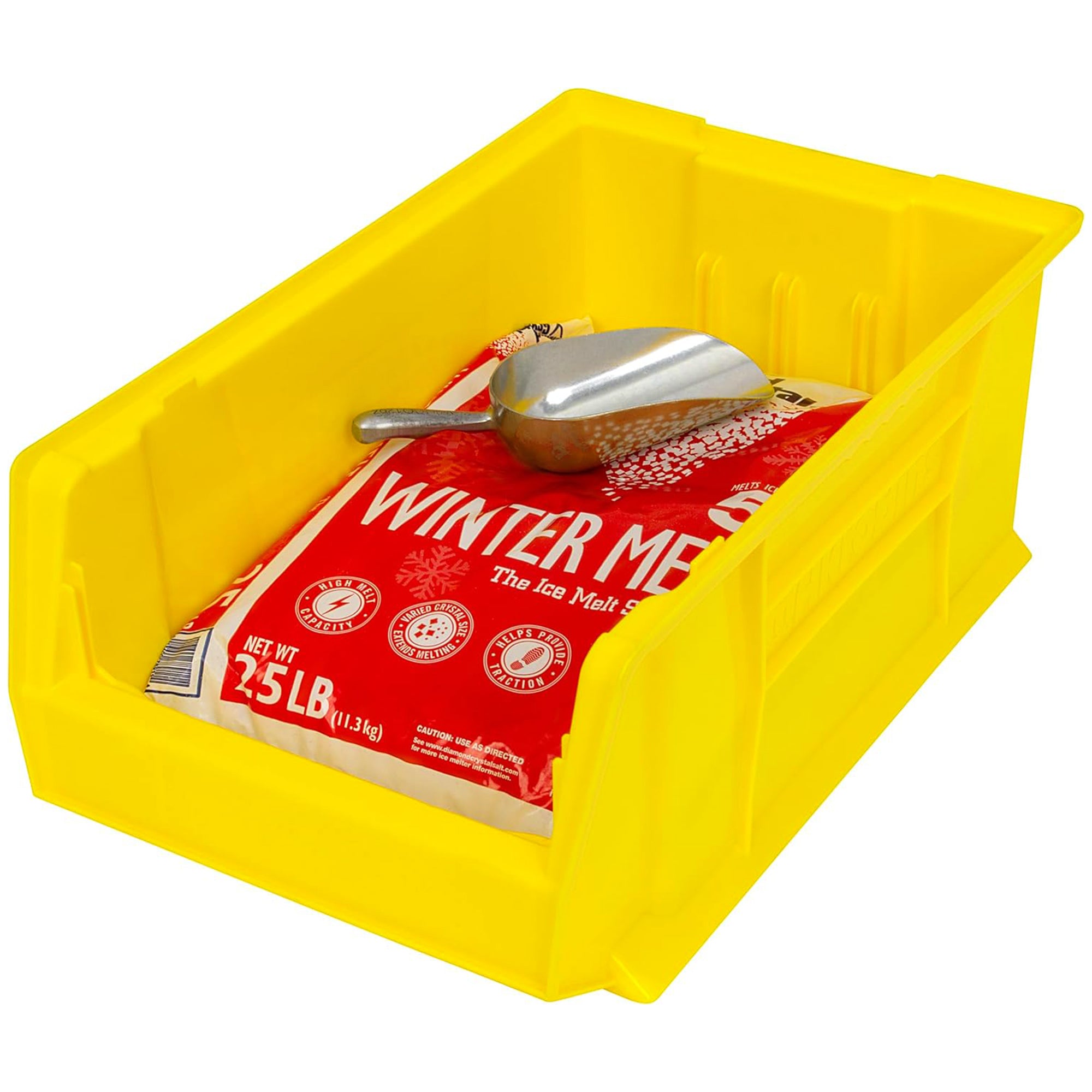 Akro-Mils 4 Pack Super-Size AkroBin Storage Bin, 20 x 12.375 x 8 Inch, Yellow