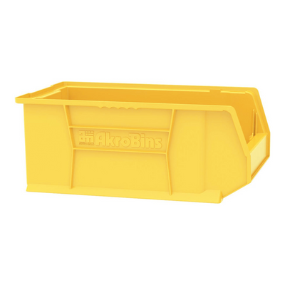 Akro-Mils 4 Pack Super-Size AkroBin Storage Bin, 20 x 12.375 x 8 Inch, Yellow