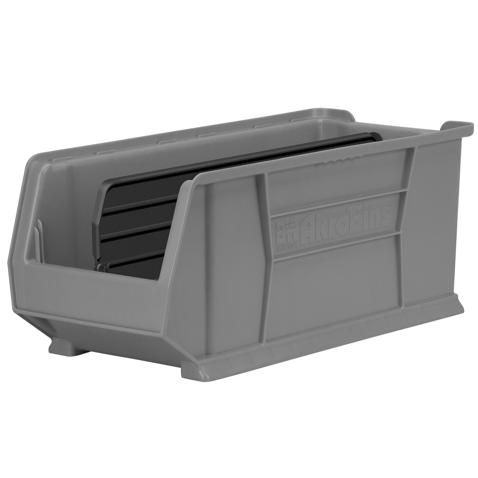 Akro-Mils 4 Pack AkroBins Plastic Storage Bins, Space-Saving Organizers, Grey - VMInnovations