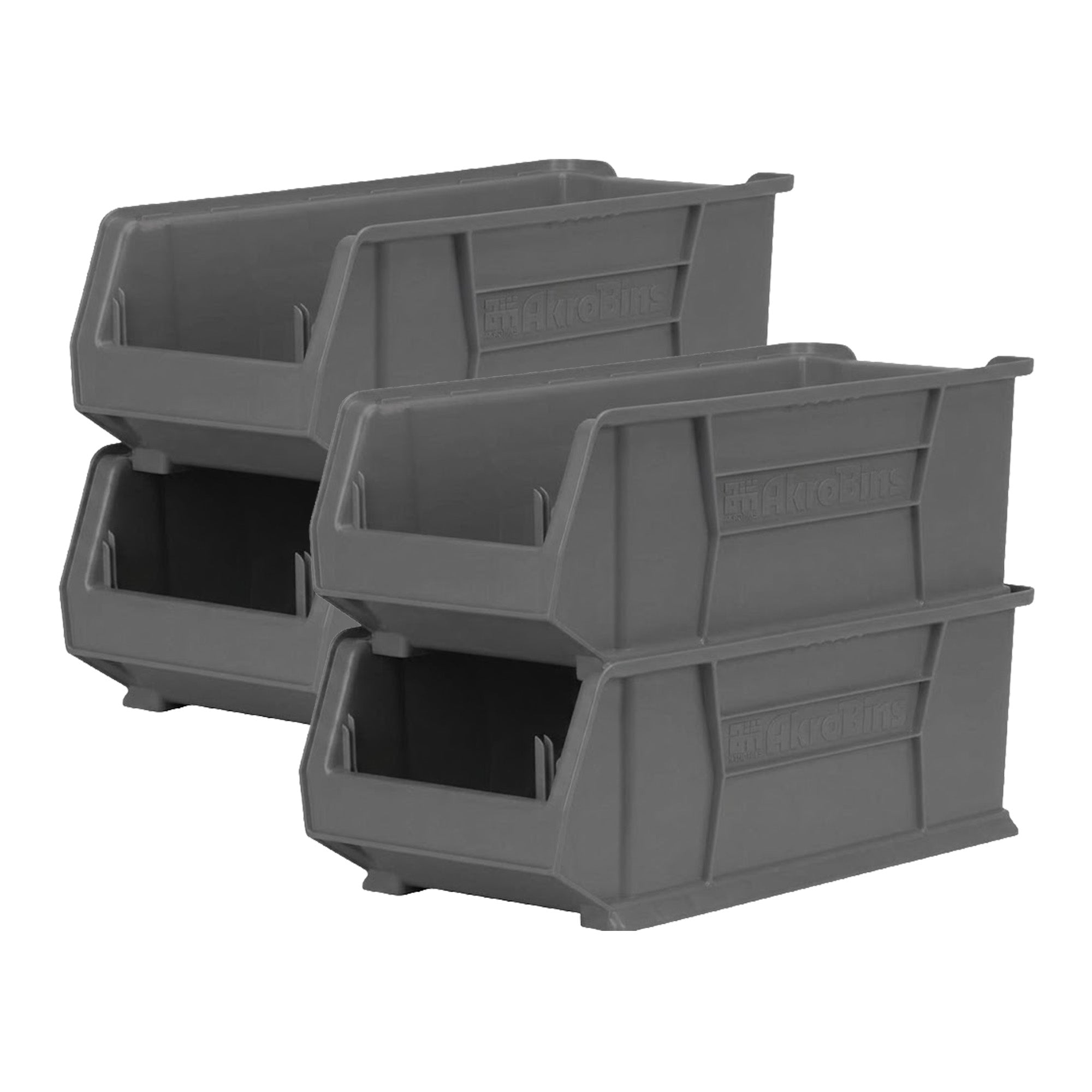 Akro-Mils 4 Pack AkroBins Plastic Storage Bins, Space-Saving Organizers, (Used)