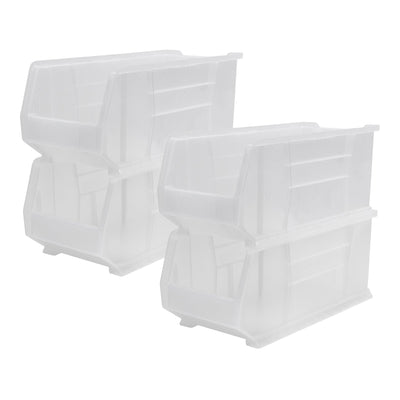 Akro-Mils 4 Pack AkroBins Plastic Storage Bins, Space-Saving Organizers, Clear - VMInnovations