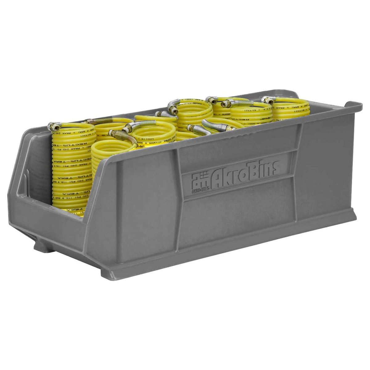 Akro-Mils 4 Pack Super-Size AkroBin Storage Bin, 29.875 x 11 x 10 Inch, Gray