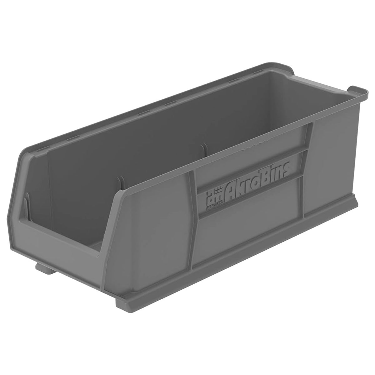 Akro-Mils 4 Pack Super-Size AkroBin Storage Bin, 29.875 x 11 x 10 Inch, Gray