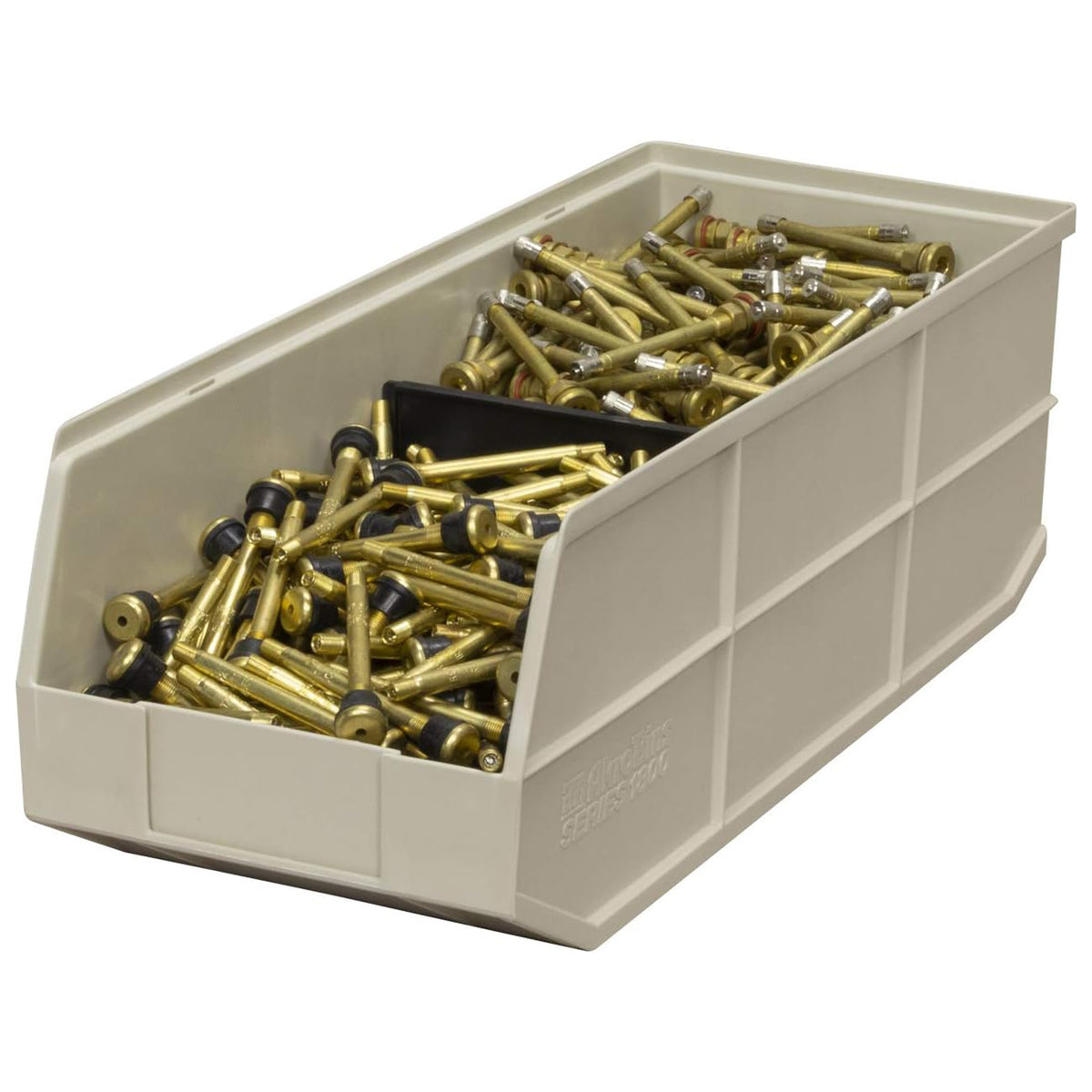 Akro-Mils 6 Pack AkroBins Plastic Storage Bins, Space-Saving Organizers, Beige