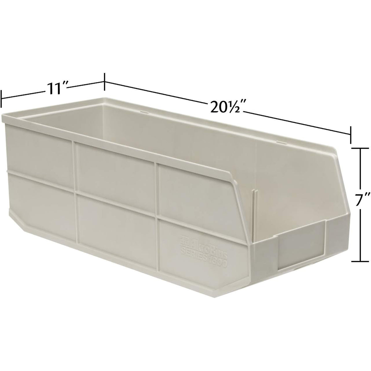 Akro-Mils 6 Pack AkroBins Plastic Storage Bins, Space-Saving Organizers, Beige