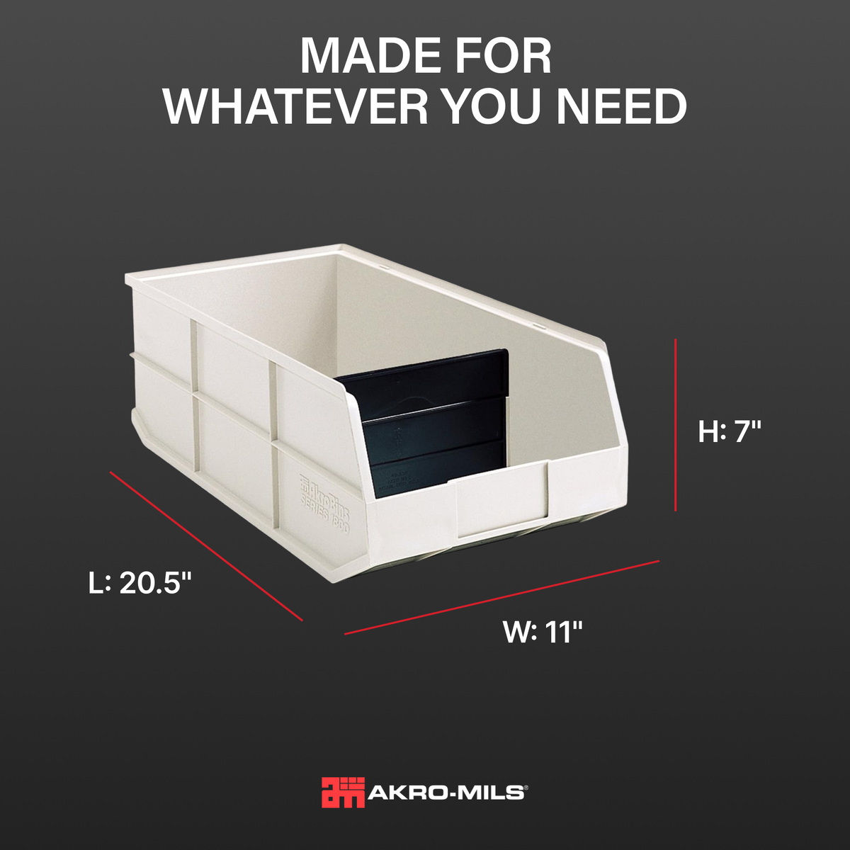 Akro-Mils 6 Pack AkroBins Plastic Storage Bins, Space-Saving Organizers, Beige