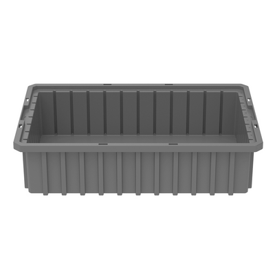 Akro-Mils 12 Pack Akro-Grid Dividable Storage Box, 16.5 x 10.875 x 4 Inch, Gray