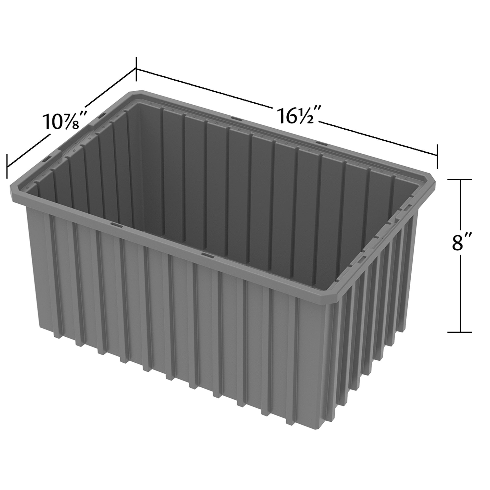 Akro-Mils 6 Pack Akro-Grid Dividable Storage Box, 16.5 x 10.875 x 8 Inch, Gray