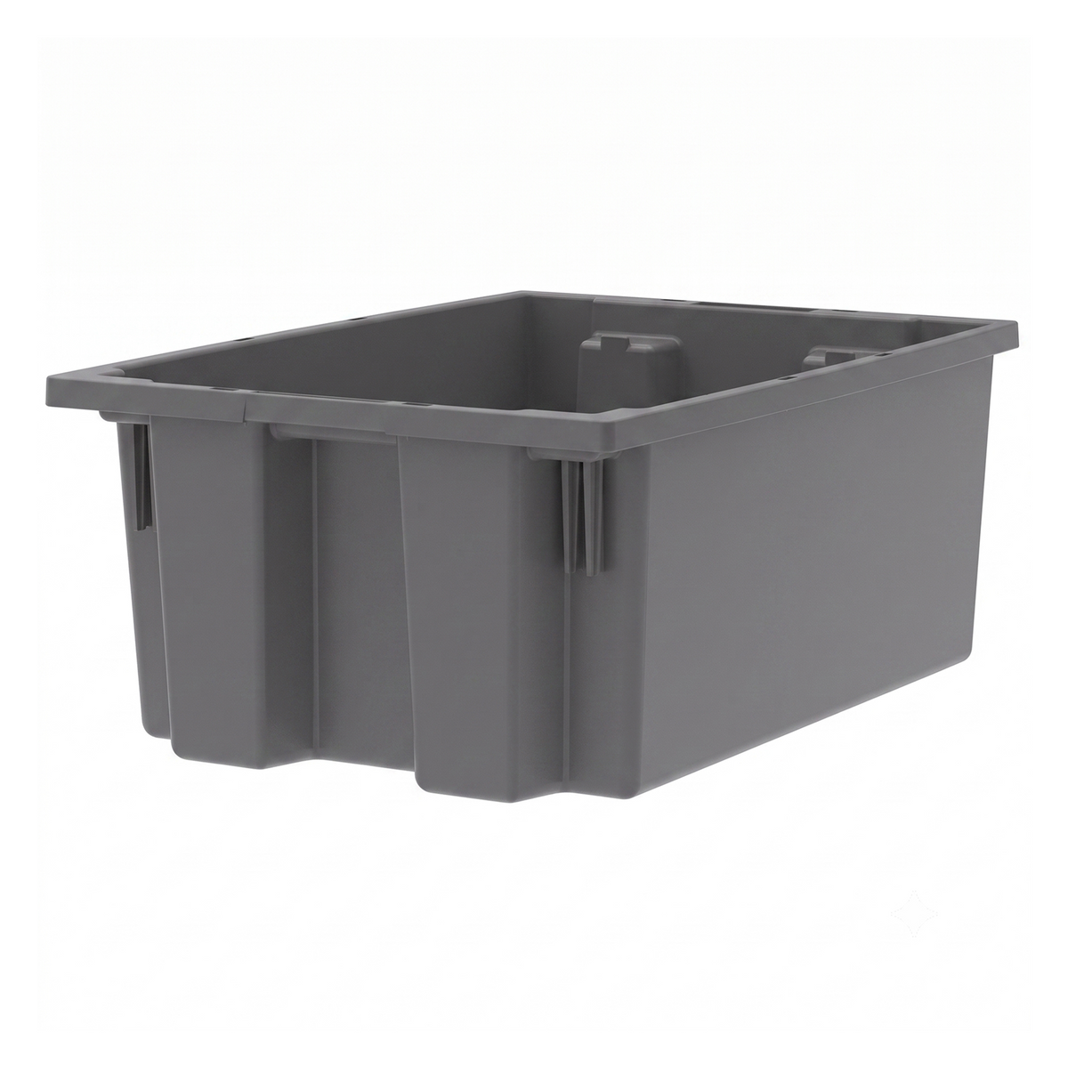 Akro-Mils 6 Pack Nest and Stack Plastic Storage Tote, 19.5" x 13.5" x 8", Grey