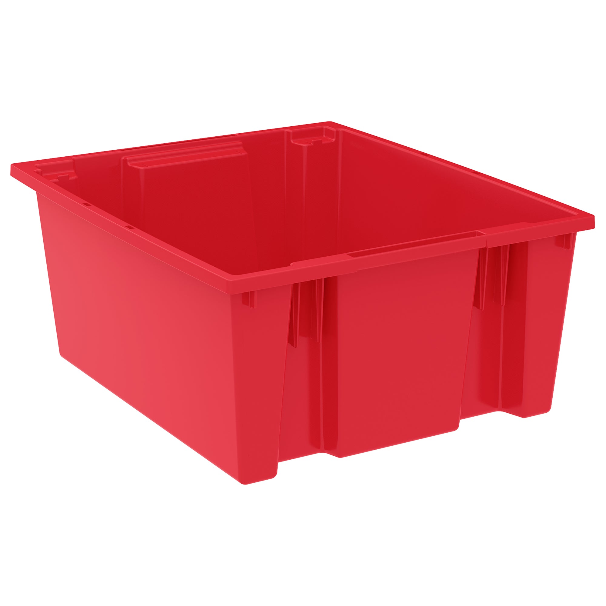 Akro-Mils 3 Pack Nest and Stack Plastic Storage Tote, 23.5" x 19.5" x 10", Red