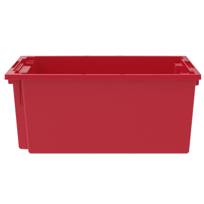 Akro-Mils 3 Pack Nest and Stack Plastic Storage Tote, 23.5" x 19.5" x 10", Red