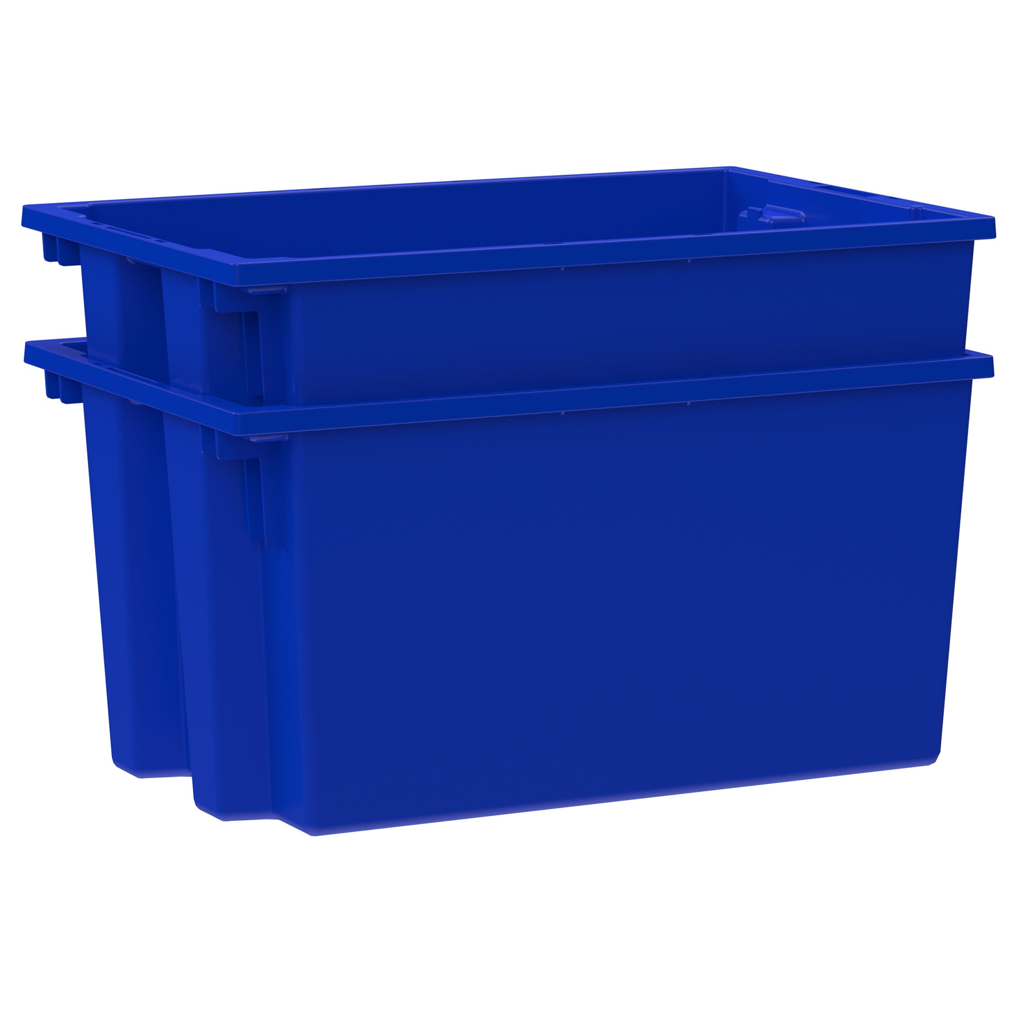 Akro-Mils 3 Pack Nest and Stack Plastic Storage Tote, 23.5" x 19.5" x 10", Blue