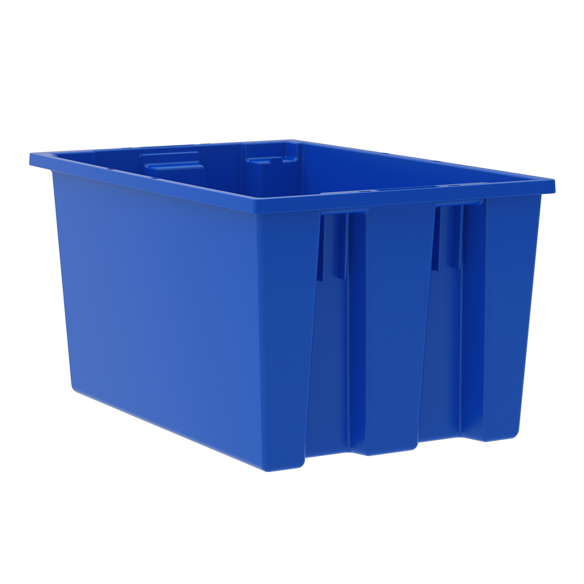 Akro-Mils 3 Pack Nest and Stack Plastic Storage Tote, 23.5" x 19.5" x 10", Blue