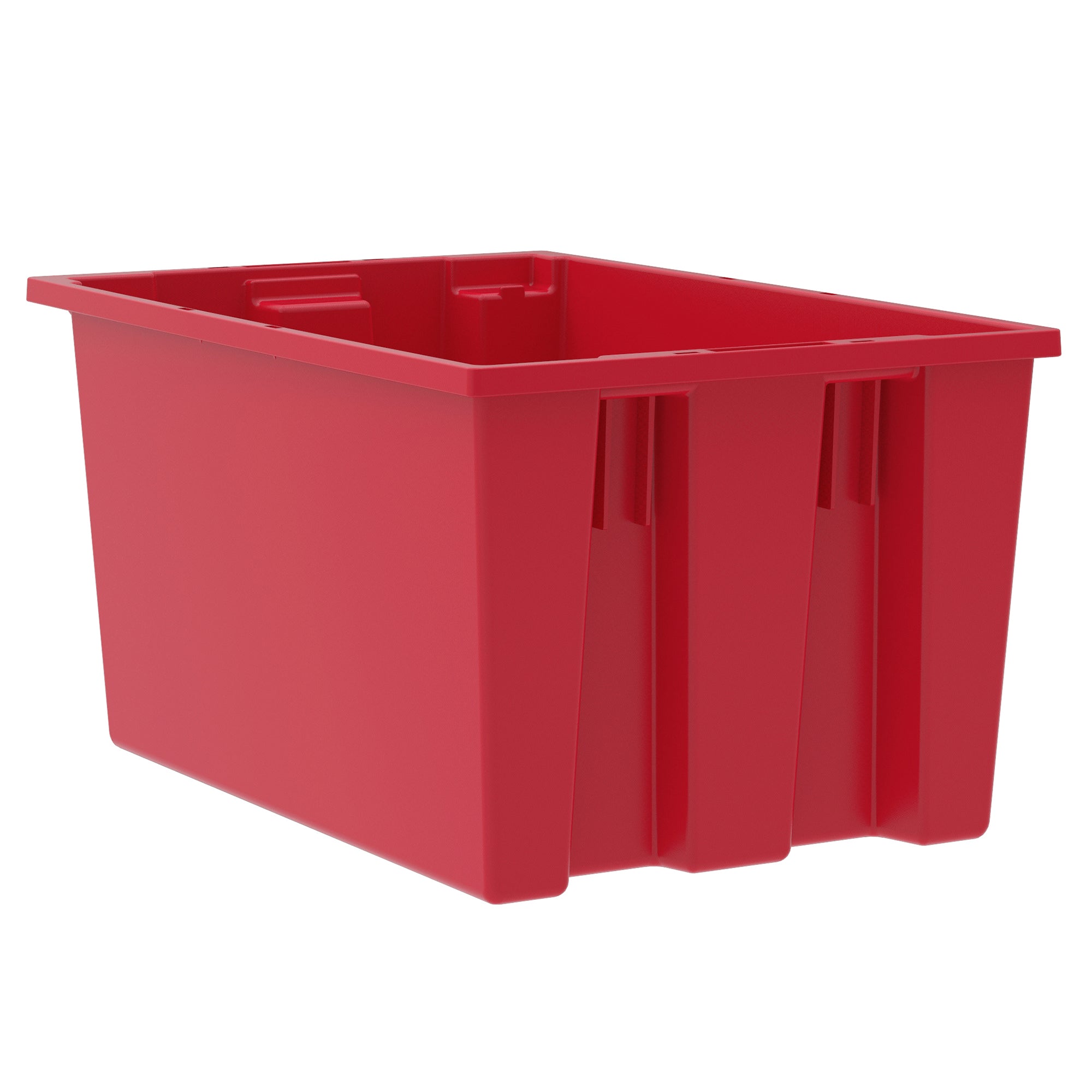 Akro-Mils 3 Pack Nest and Stack Plastic Storage Tote, 23.5" x 19.5" x 10", Red