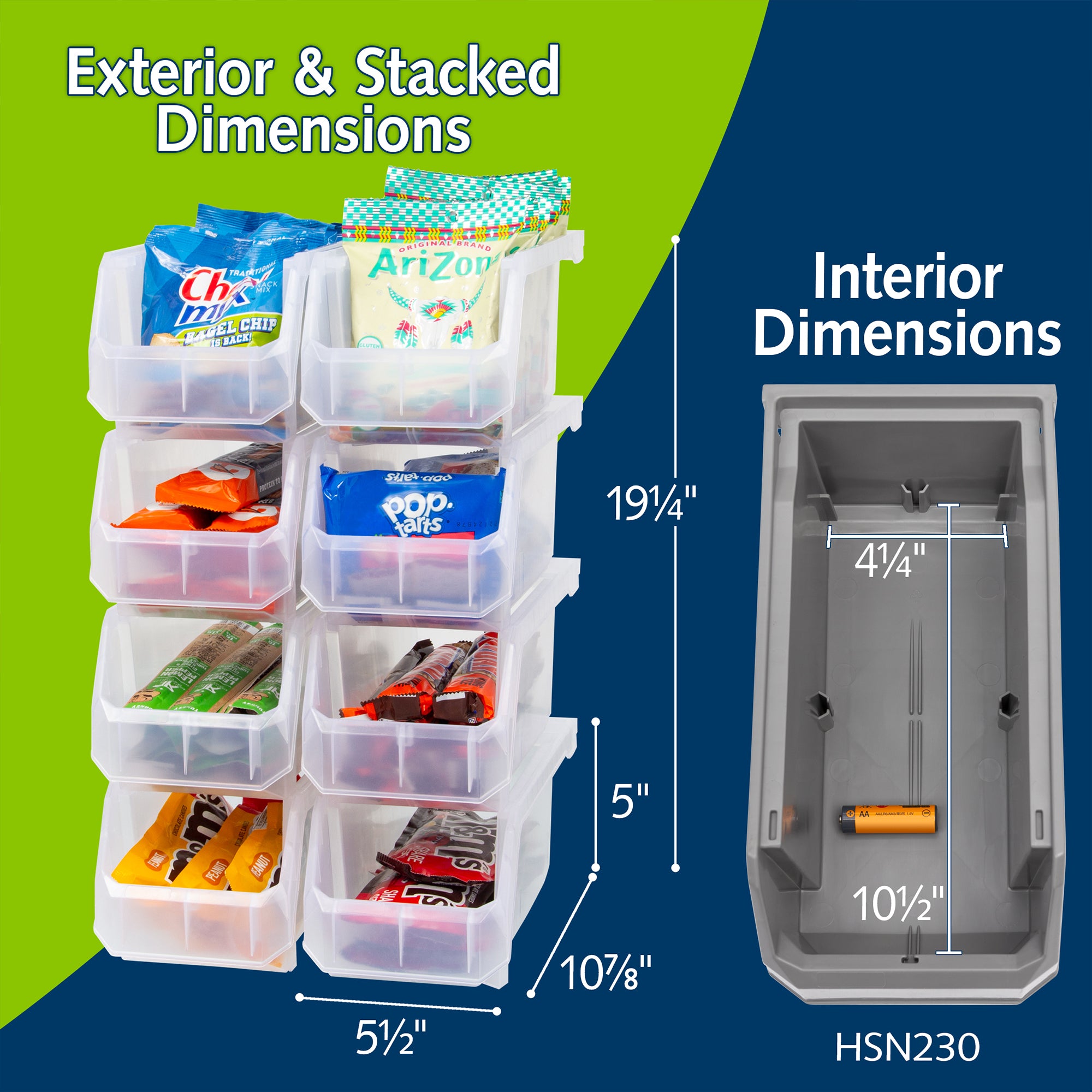 ReadySpace Medium Plastic Storage Bins, Stackable Organizer, Clear (Open Box)
