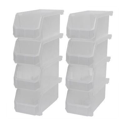 ReadySpace Medium Plastic Storage Bins, Stackable Organizer, Clear (Open Box) - VMInnovations