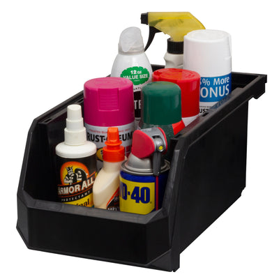 ReadySpace Large Plastic Storage Bins, Stackable Organizer, 6 Pack (Open Box)