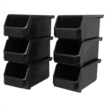 ReadySpace Large Plastic Storage Bins, Stackable Organizer, 6 Pack (Open Box)