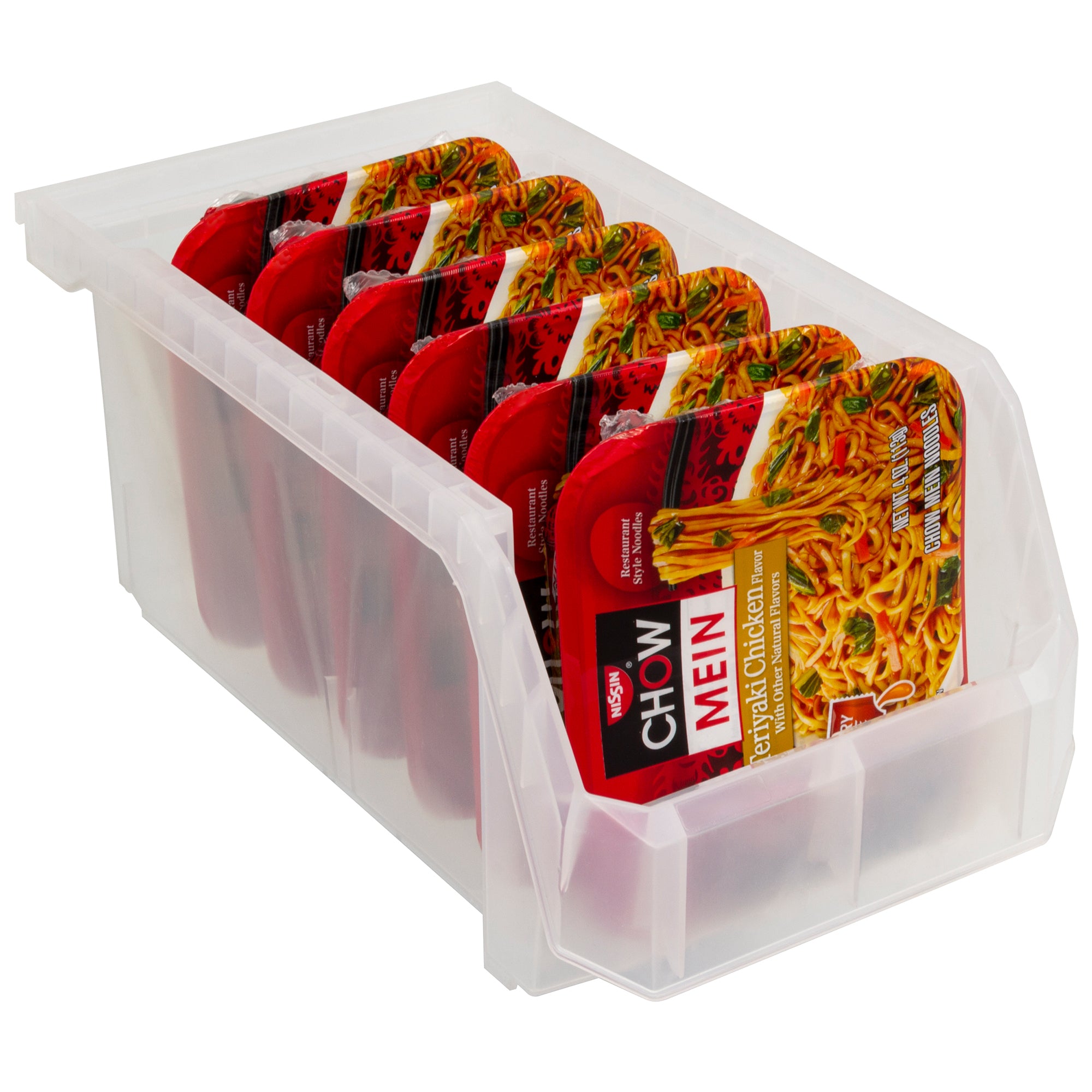 ReadySpace Large Plastic Storage Bins, Stackable Organizer, 6 Pk (Open Box) - VMInnovations