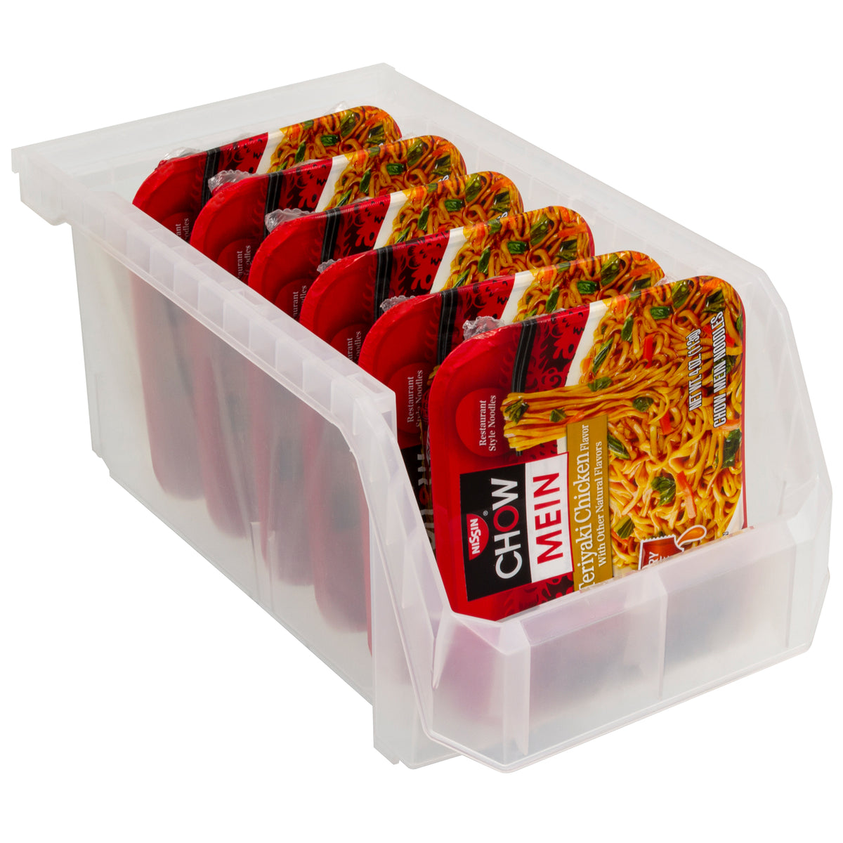 ReadySpace Large Plastic Storage Bins, Stackable Organizer, 6 Pk (Open Box)