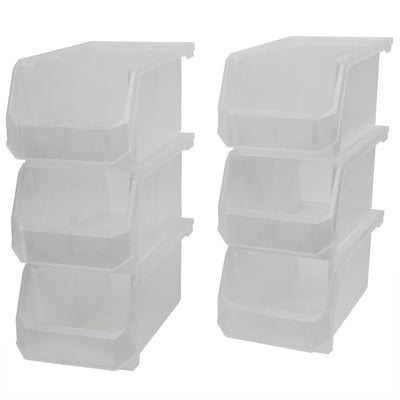 ReadySpace Large Plastic Storage Bins, Stackable Organizer, 6 Pk (Open Box)