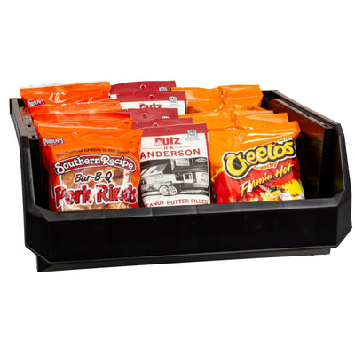 ReadySpace XL Plastic Storage Bins, Stackable Organizer, Black, 4pk (Open Box)