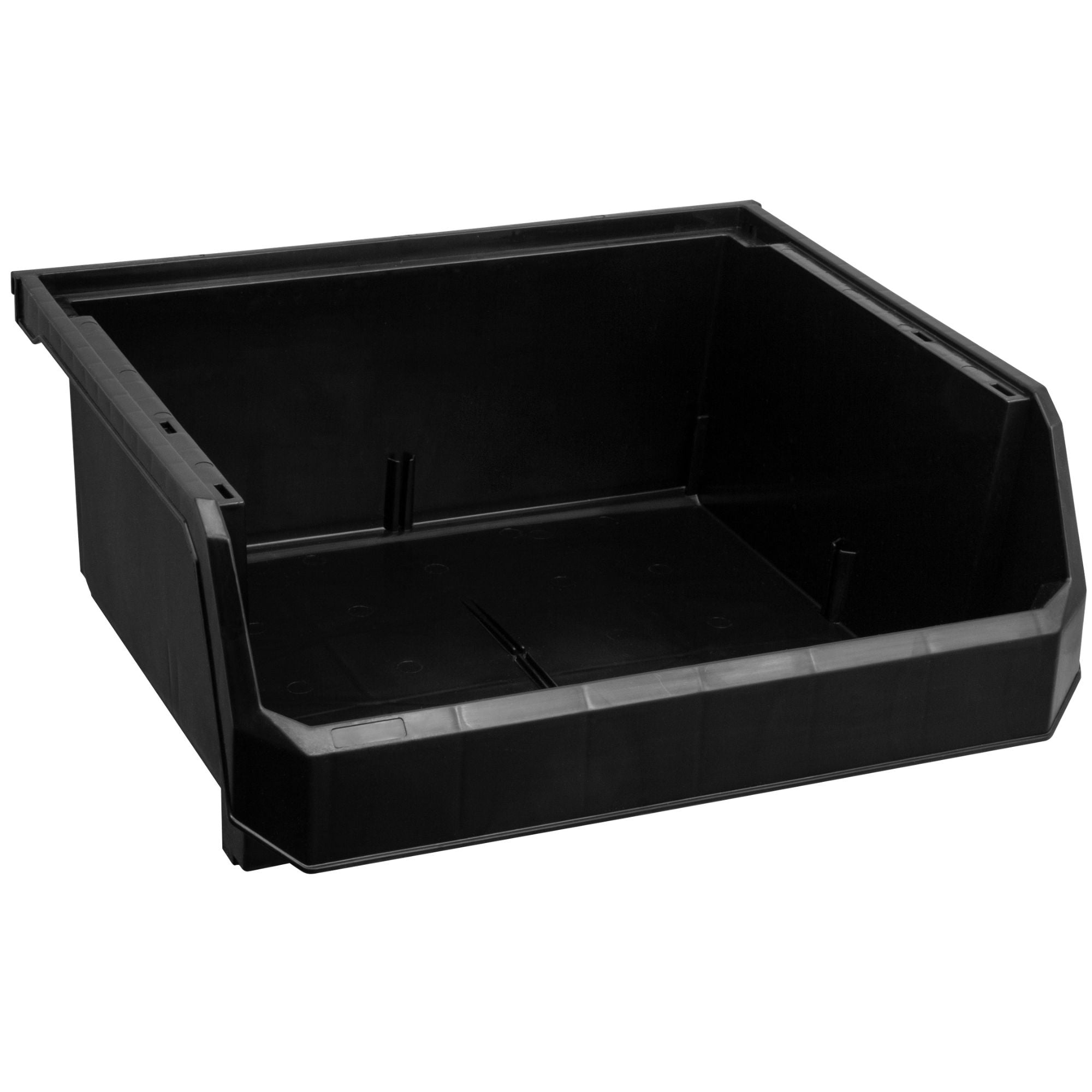 ReadySpace XL Plastic Storage Bins, Stackable Organizer, Black, 4pk (Open Box)