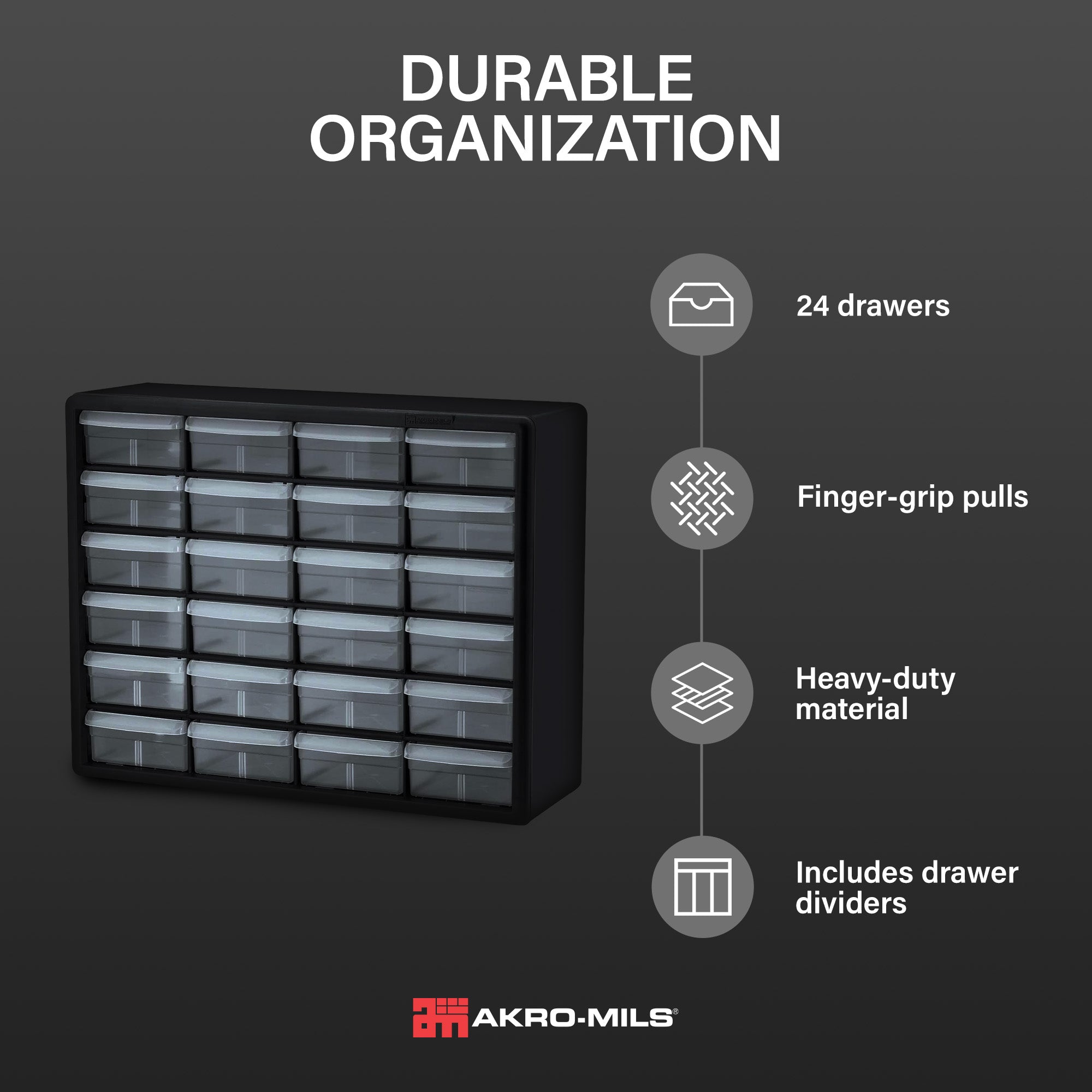 Akro-Mils 24 Drawer Plastic Storage Organizer Cabinet for Garage Use (Open Box)