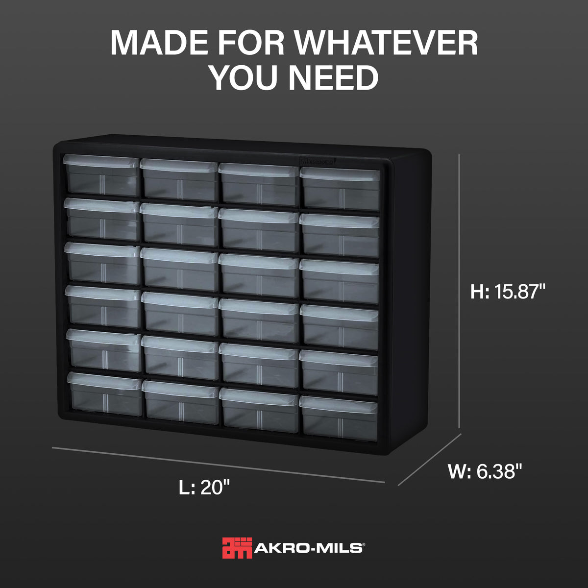 Akro-Mils 24 Drawer Plastic Storage Organizer Cabinet for Garage Use (Open Box)
