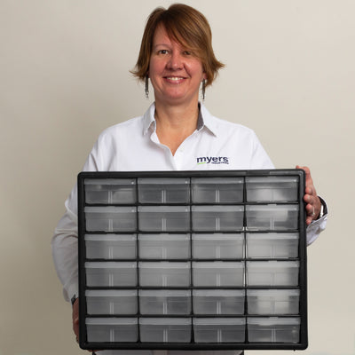 Akro-Mils 24 Drawer Plastic Storage Organizer Cabinet for Garage Use (Open Box)