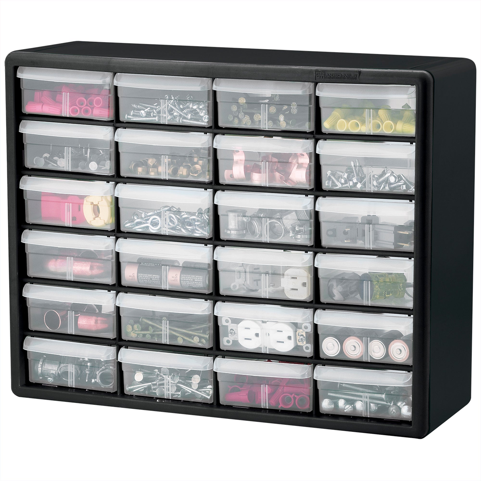 Akro-Mils 24 Drawer Plastic Storage Organizer Cabinet for Garage Use (Open Box) - VMInnovations