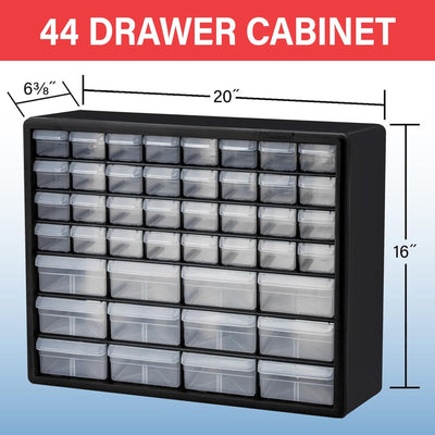 Akro-Mils 44 Drawer Plastic Storage Organizer Cabinet for Garage Use (Open Box) - VMInnovations