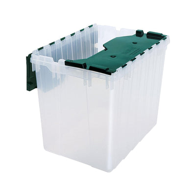 Akro-Mils KeepBox 18 Gal Plastic Storage Bin, Stackable Tote w/ Lid, Clear(Used)