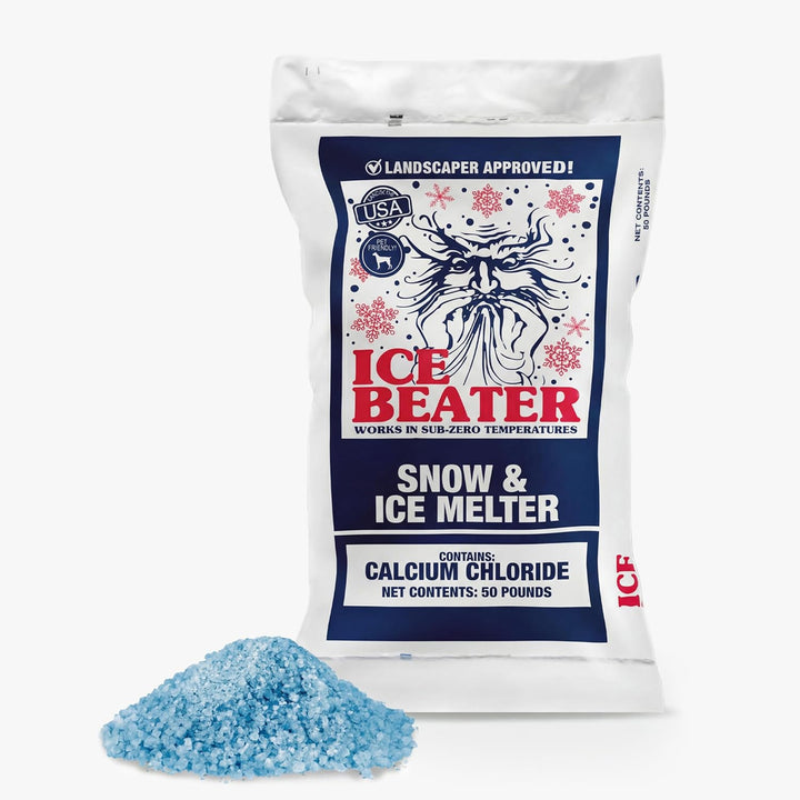 Snow Joe Ice Beater Calcium Blend Ice Melt for Walkways, Works to -15°F, 50 lb - VMInnovations