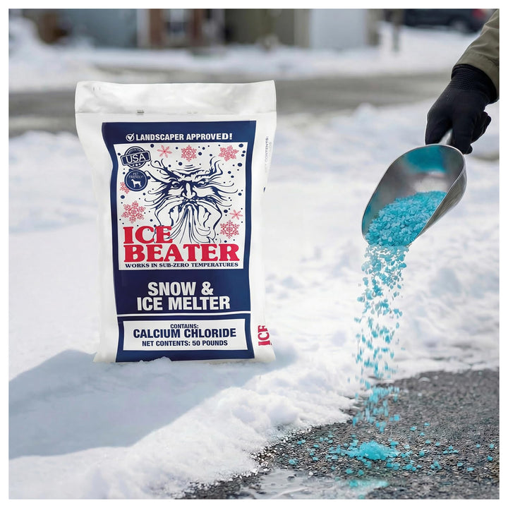Snow Joe Ice Beater Calcium Blend Ice Melt for Walkways, Works to -15°F, 50 lb - VMInnovations