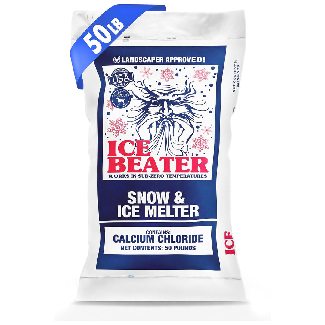 Snow Joe Ice Beater Calcium Blend Ice Melt for Walkways, Works to -15°F, 50 lb - VMInnovations