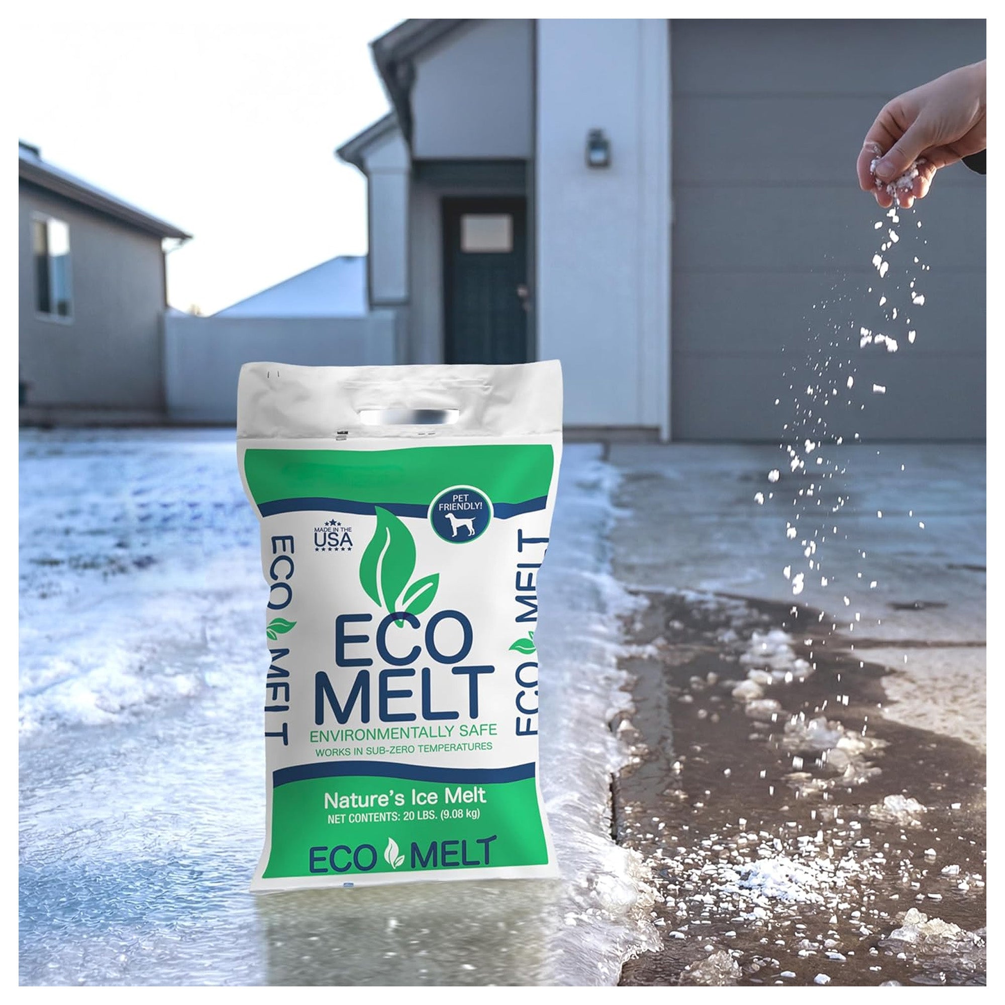 Snow Joe Eco Melt Premium Pet-Safe Ice Met, Low-Tracking Deicer, Works to -25°F
