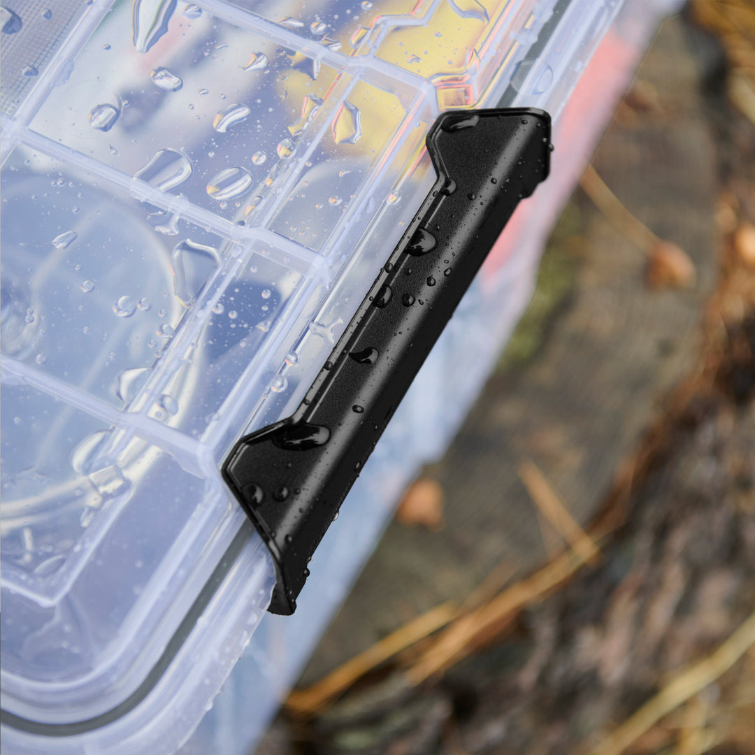 Sterilite 54Qt Gasket Box, Stackable Storage Container with Lids, Black, 16 Pack - VMInnovations