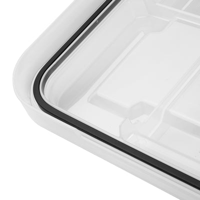 Sterilite 5 Gal Gasket Box, Stackable Storage Container with Lid, Black, 24 Pack