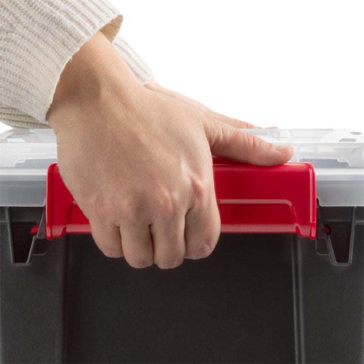 Sterilite 13.5 Gal Gasket Box, Stackable Storage Container w/ Lid, Black, 8 Pack - VMInnovations