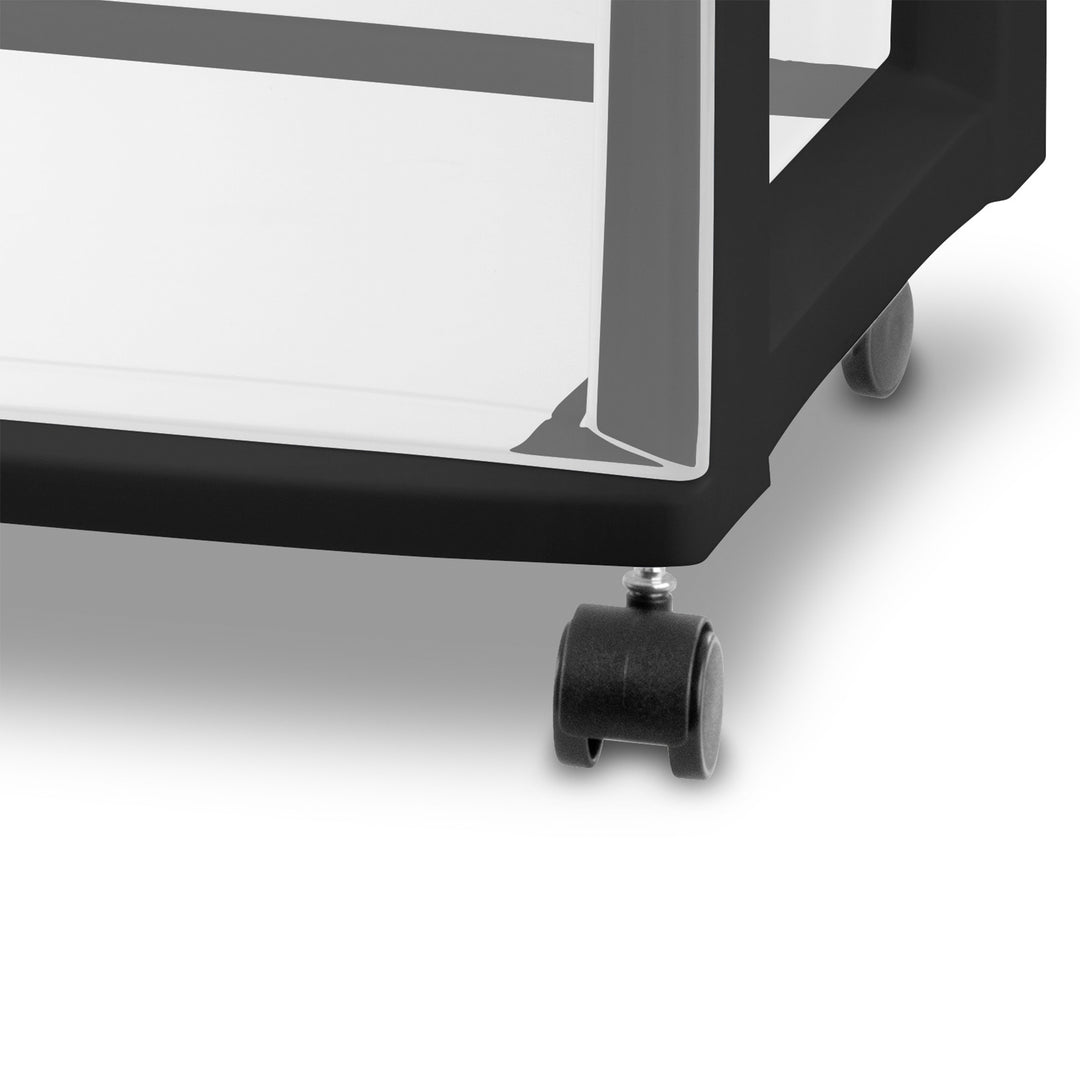 Sterilite 3 Drawer Storage Cart, Plastic Rolling Medium Organizer, Black, 6 Pack - VMInnovations