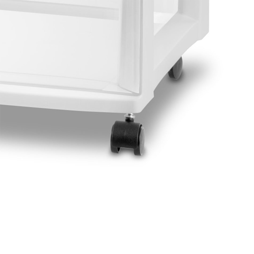Sterilite 3 Drawer Storage Cart, Plastic Rolling Medium Organizer, White, 8 Pack