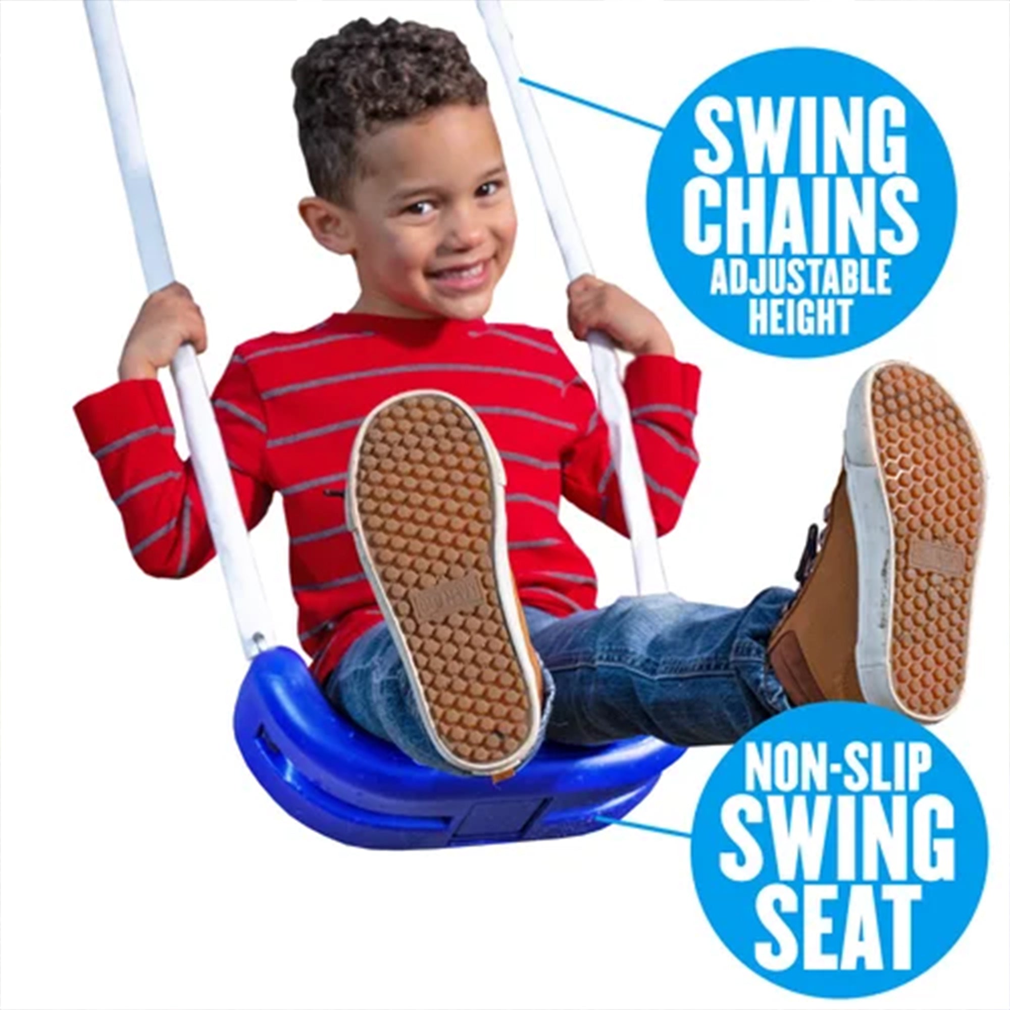 XDP Recreation Gateway Safe-Arch Metal Swing Set for Backyard, Silver and Blue