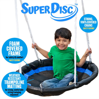 XDP Recreation Gateway Safe-Arch Metal Swing Set for Backyard, Silver and Blue